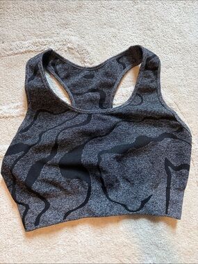 Amazon Black & Gray Seamless Racerback Sports Bra